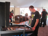 Mike playing pinball