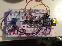 Light Paintbrush, built on a breadboard