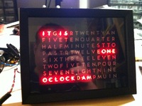 Word Clock on the bench